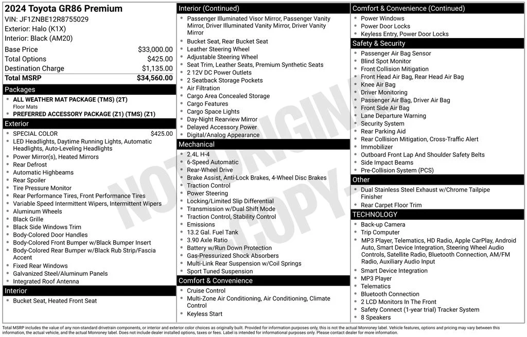 Used 2024 White Toyota Premium image 2