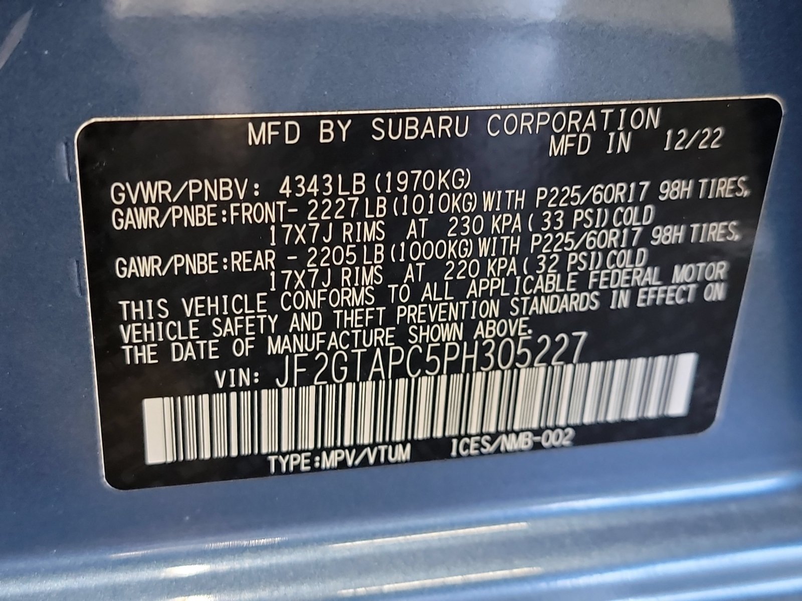 Used 2023 Horizon Blue Pearl Subaru Premium image 31