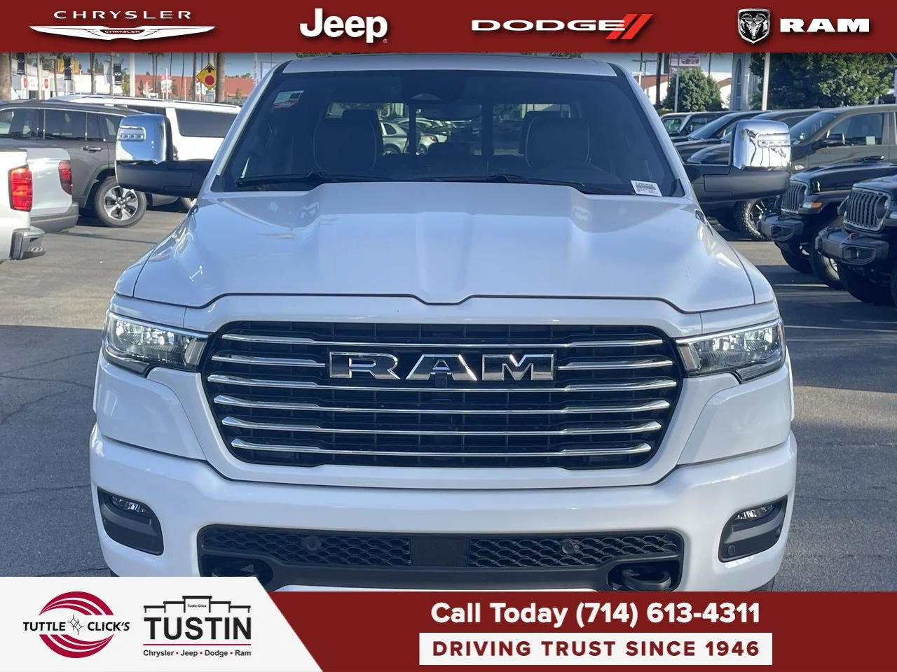 New 2026 Bright White Clear-Coat Exterior Paint RAM Laramie image 8