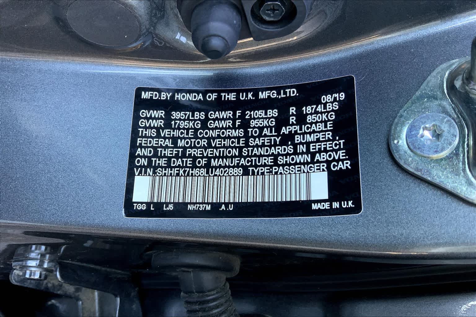 Used 2020 Polished Metal Metallic Honda EX image 33
