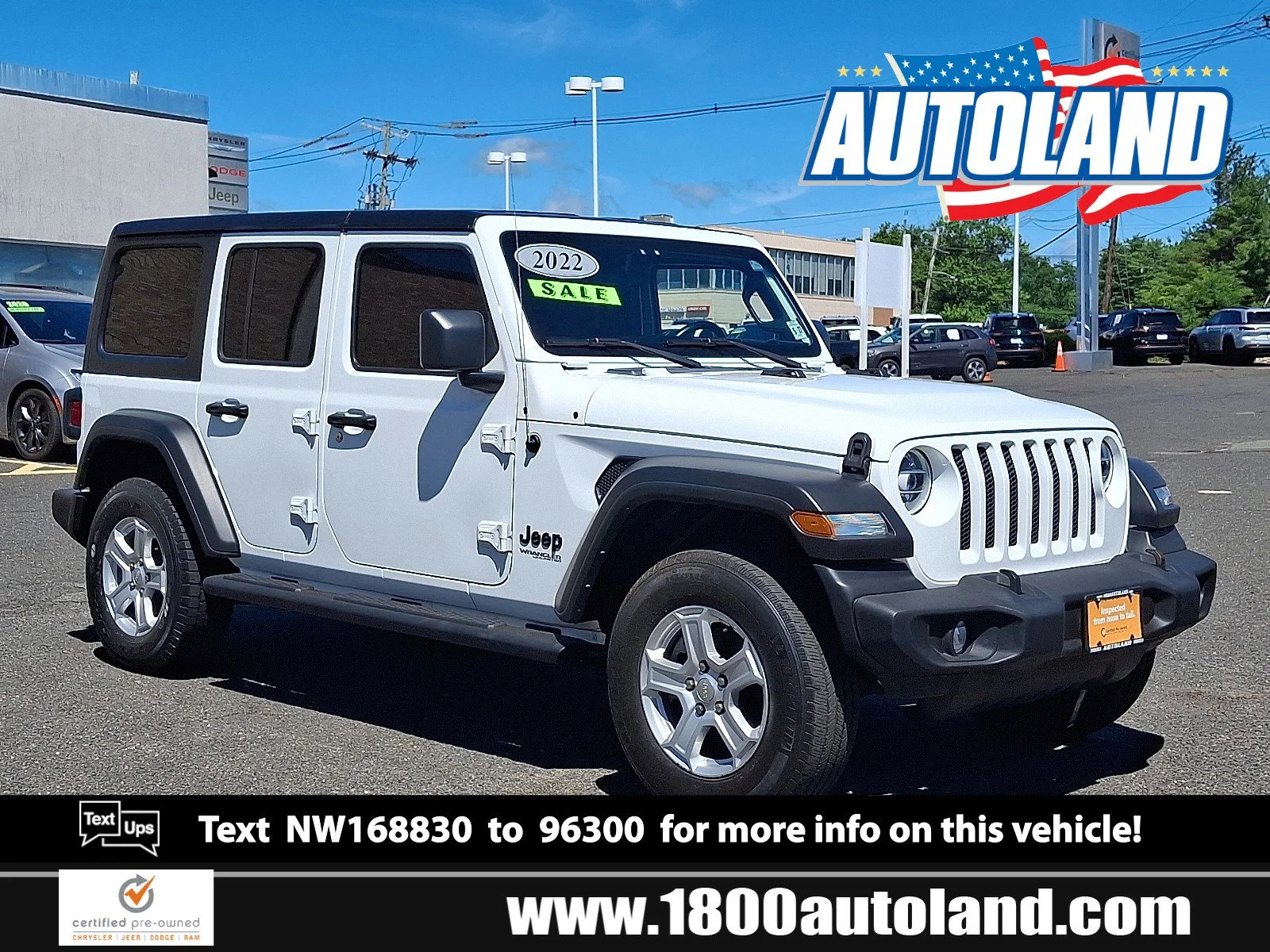 Used 2022 Bright White Clearcoat Jeep Unlimited Sport S image 1