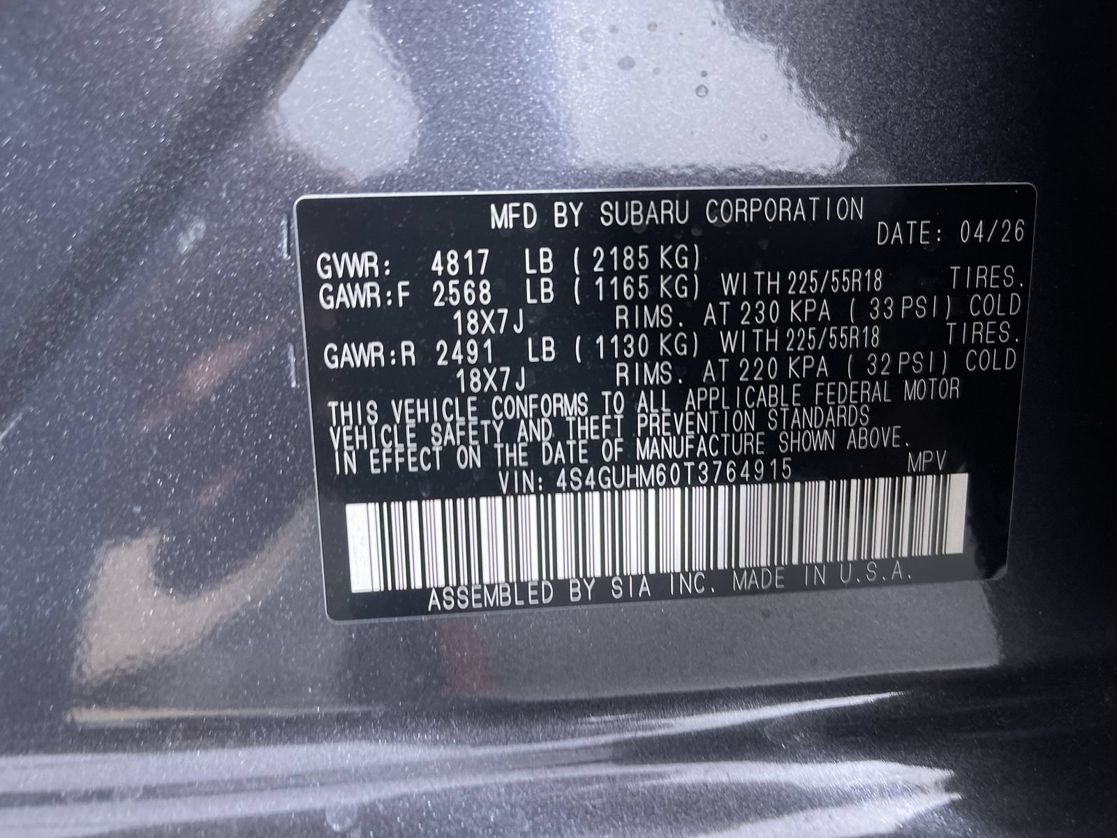 Used 2026 Magnetite Gray Metallic Subaru Limited image 12