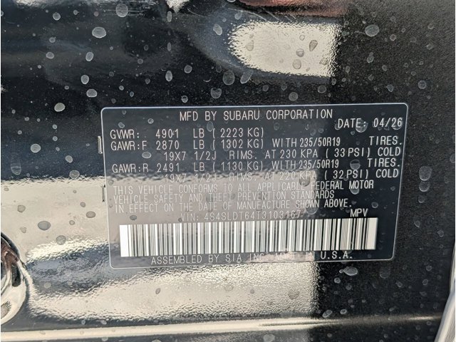 New 2026 CRYSTAL BLACK SILICA Subaru Touring image 17