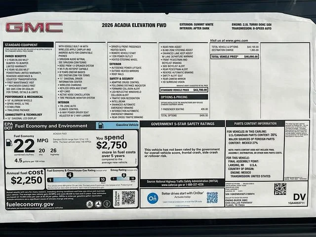 2026 GMC Acadia Elevation - Photo 21