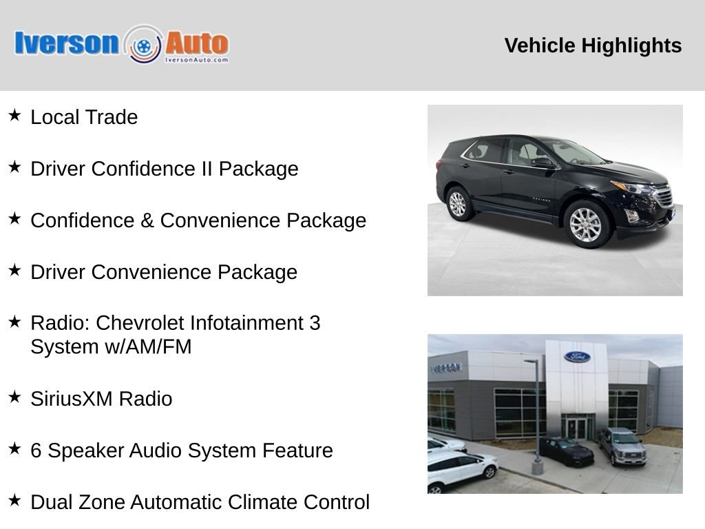 Used 2020 Chevrolet Equinox LT with VIN 3GNAXKEV5LL324110 for sale in Huron, SD