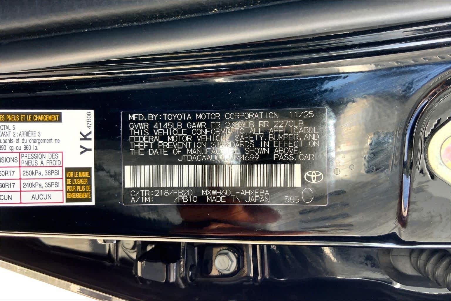 Used 2026 Midnight Black Metallic Toyota LE image 36