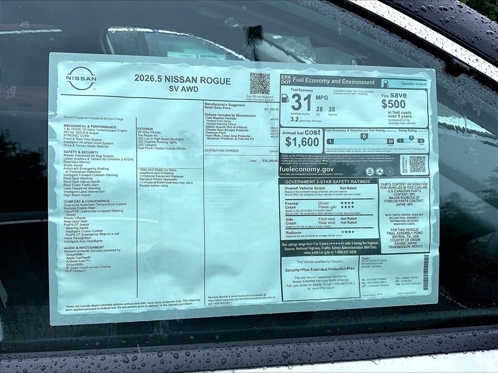 New 2026 White Nissan SV image 13