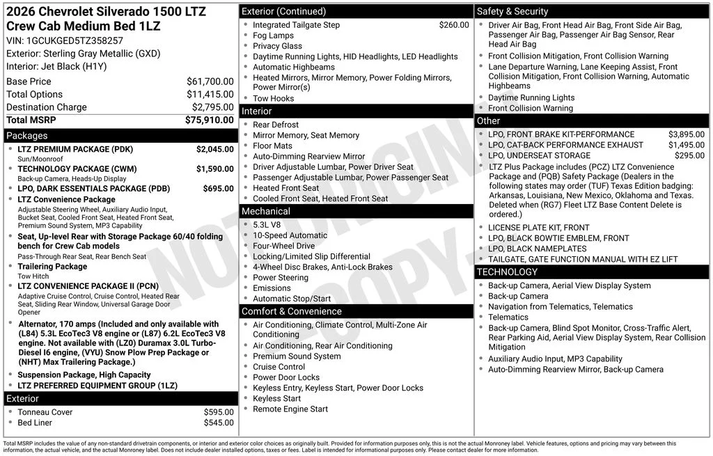 New 2026 Gray Chevrolet LTZ image 6