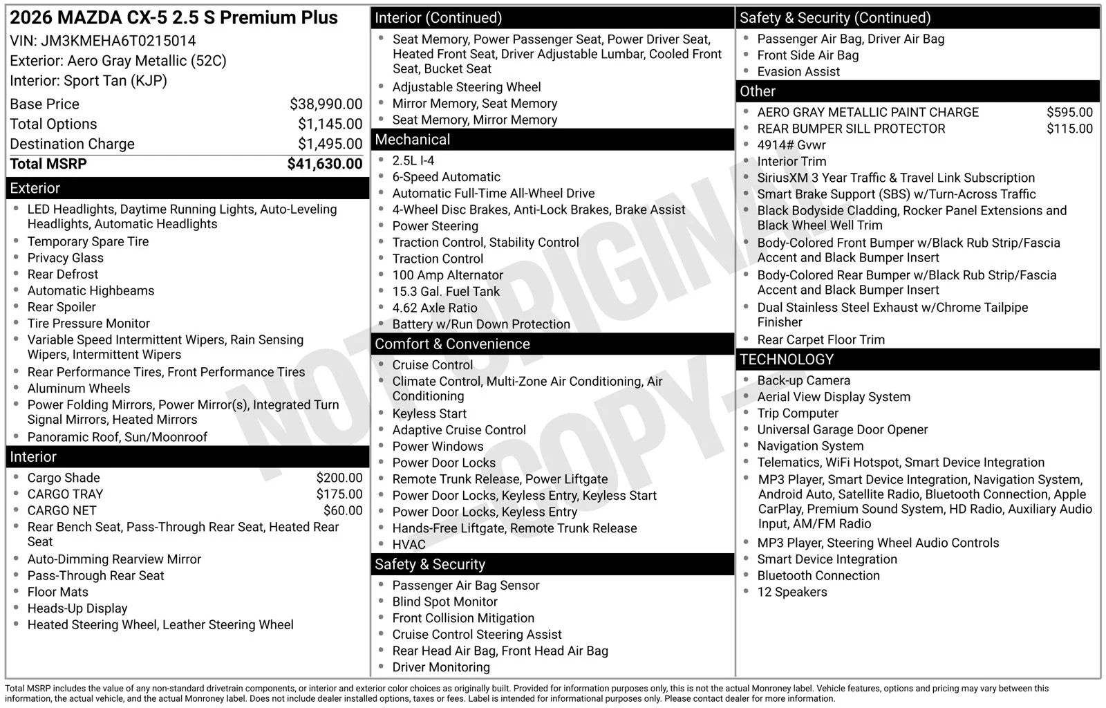 New 2026 Aero Gray Metallic Mazda 2.5 S Premium Plus image 4