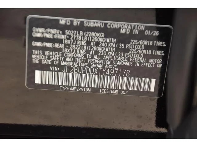 New 2026 CRYSTAL BLACK SILICA Subaru Limited image 24