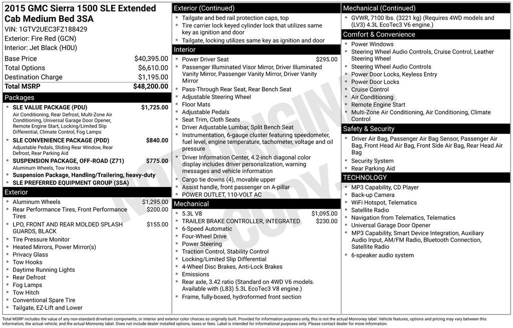 Used 2015 FIRE RED GMC SLE image 6