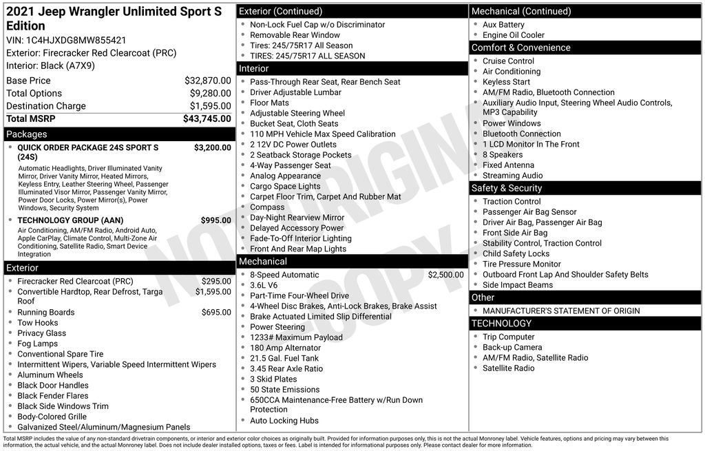 Used 2021 Red Jeep Unlimited Sport S image 27