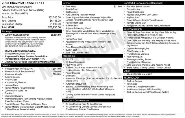 2023 Chevrolet Tahoe 4WD LT's photo