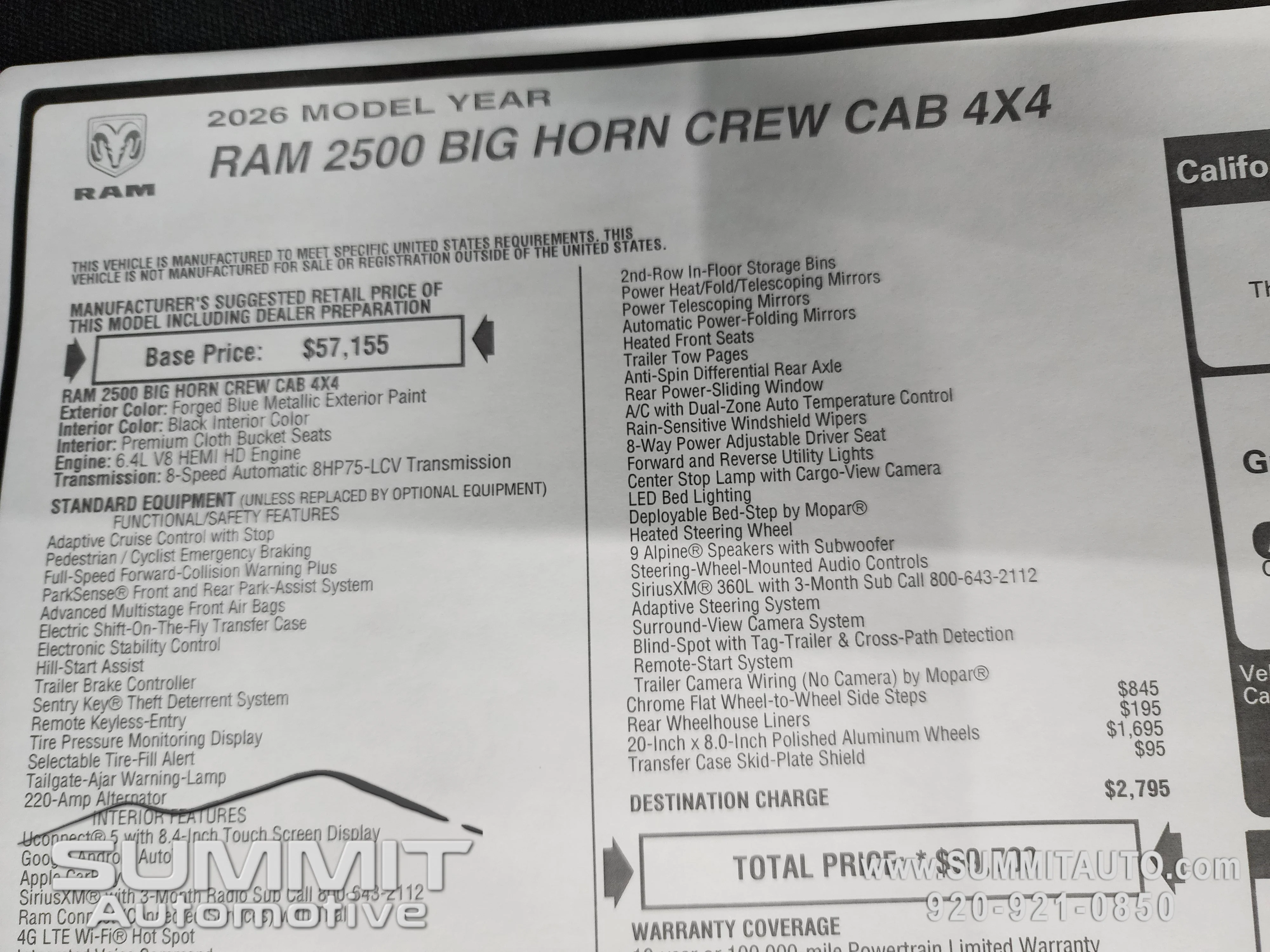 New 2026 Forged Blue Metallic Exterior Paint RAM Big Horn image 39