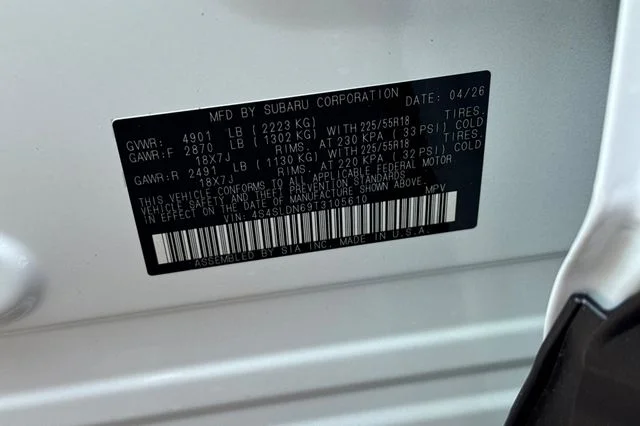 New 2026 CRYSTAL WHITE PEARL Subaru Limited image 25