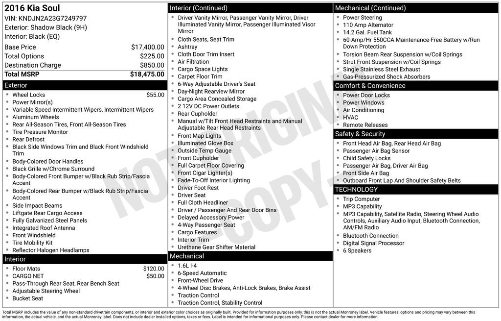 Used 2016 Black Kia Base image 2