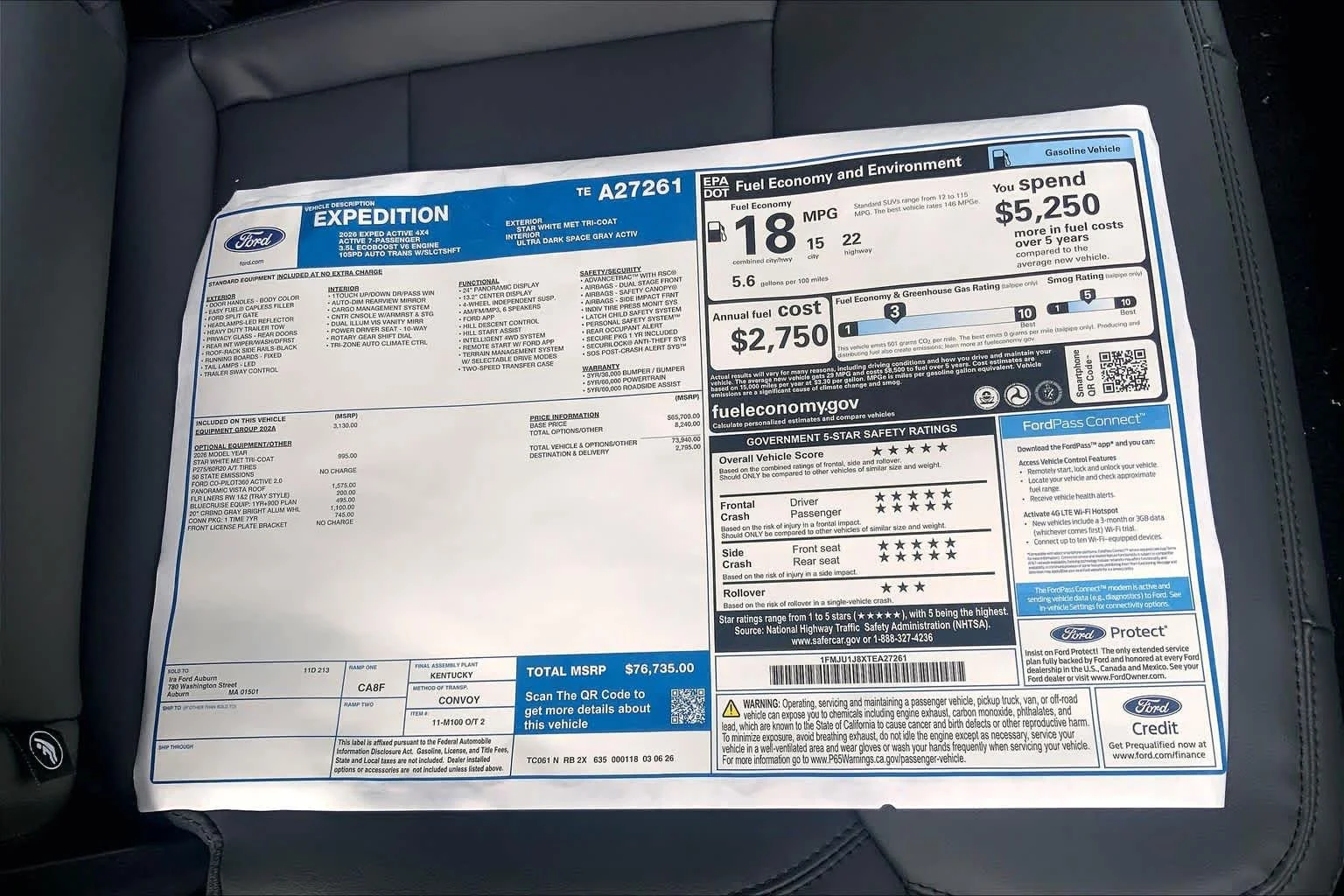 New 2026 Star White Metallic Tri-Coat Ford Active image 18