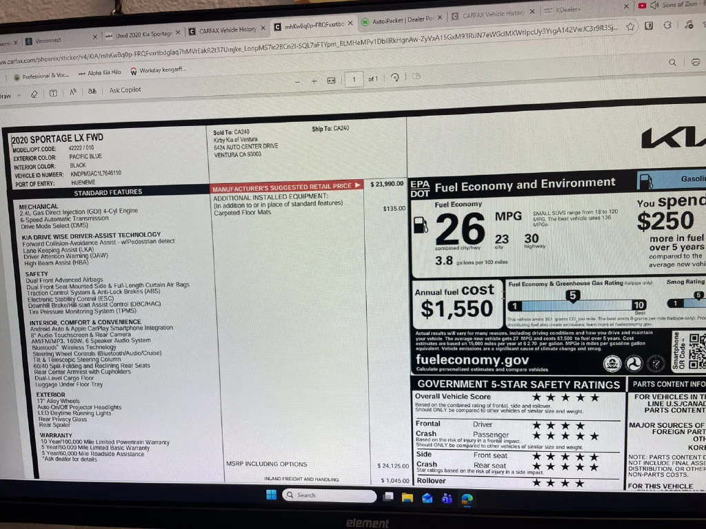 Used 2020 Blue Kia LX image 29