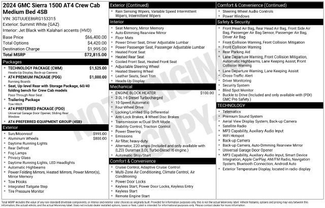 Used 2024 Summit White GMC AT4 image 5