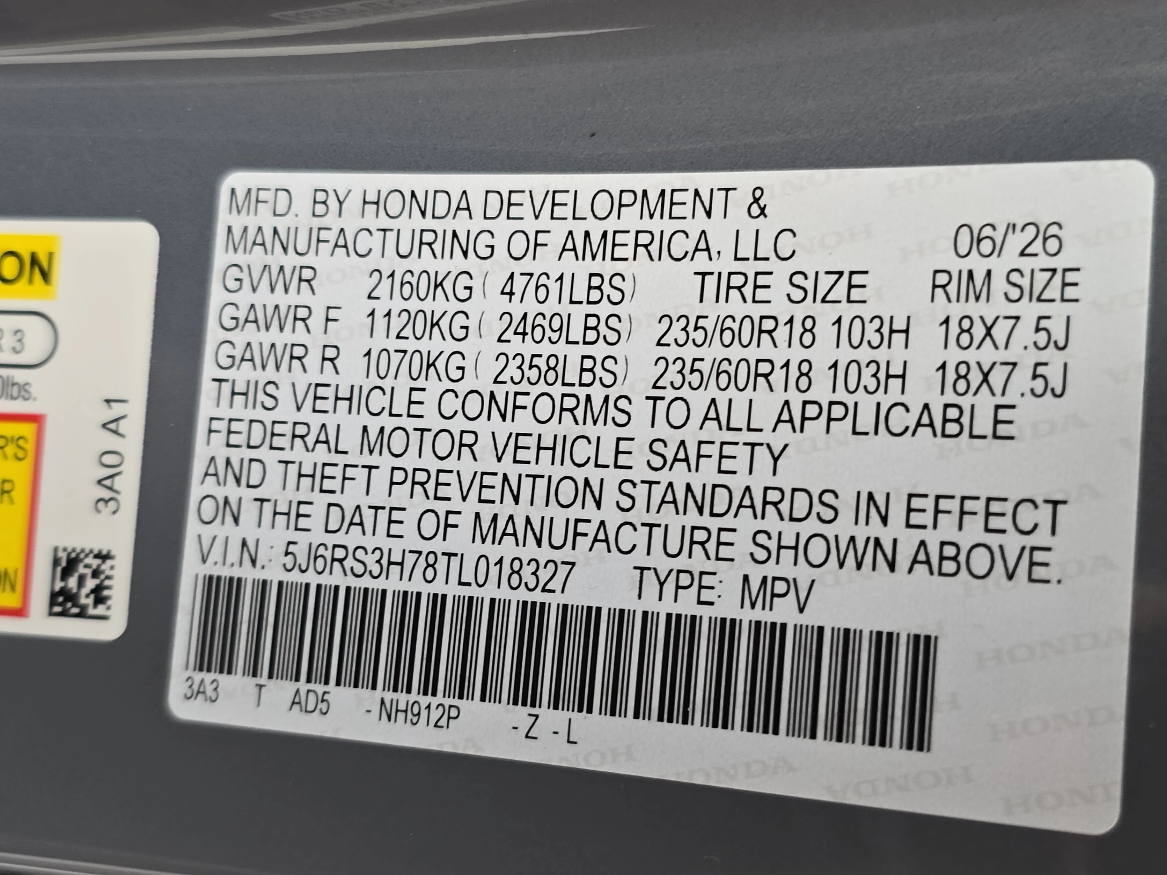 New 2026 Urban Gray Pearl Honda EX-L image 36