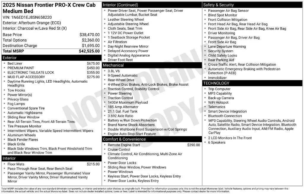 Certified Used 2025 Afterburn Orange Nissan PRO-X image 46