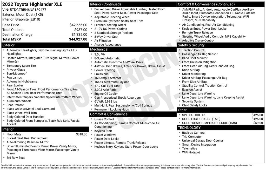 Used 2022 Moon Dust Toyota XLE image 6