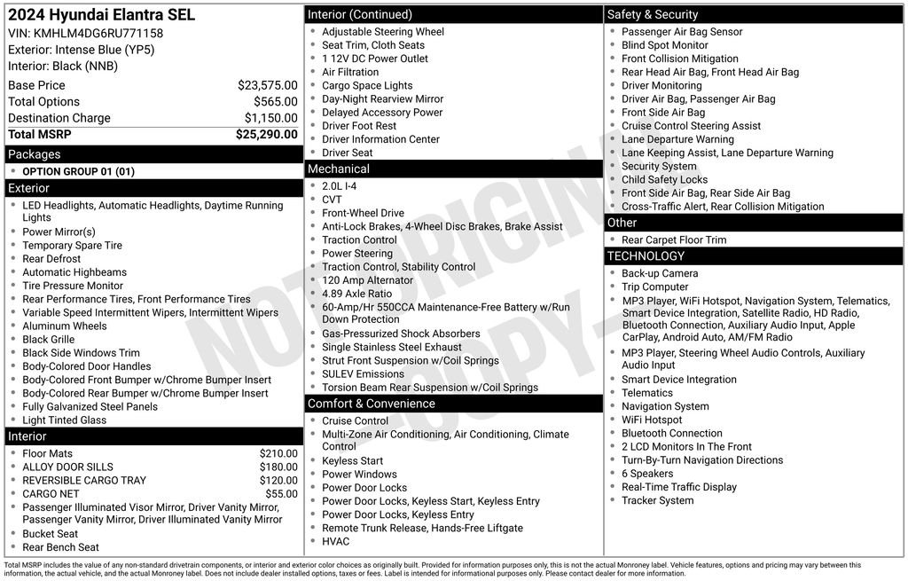 Used 2024 Blue Hyundai SEL image 29