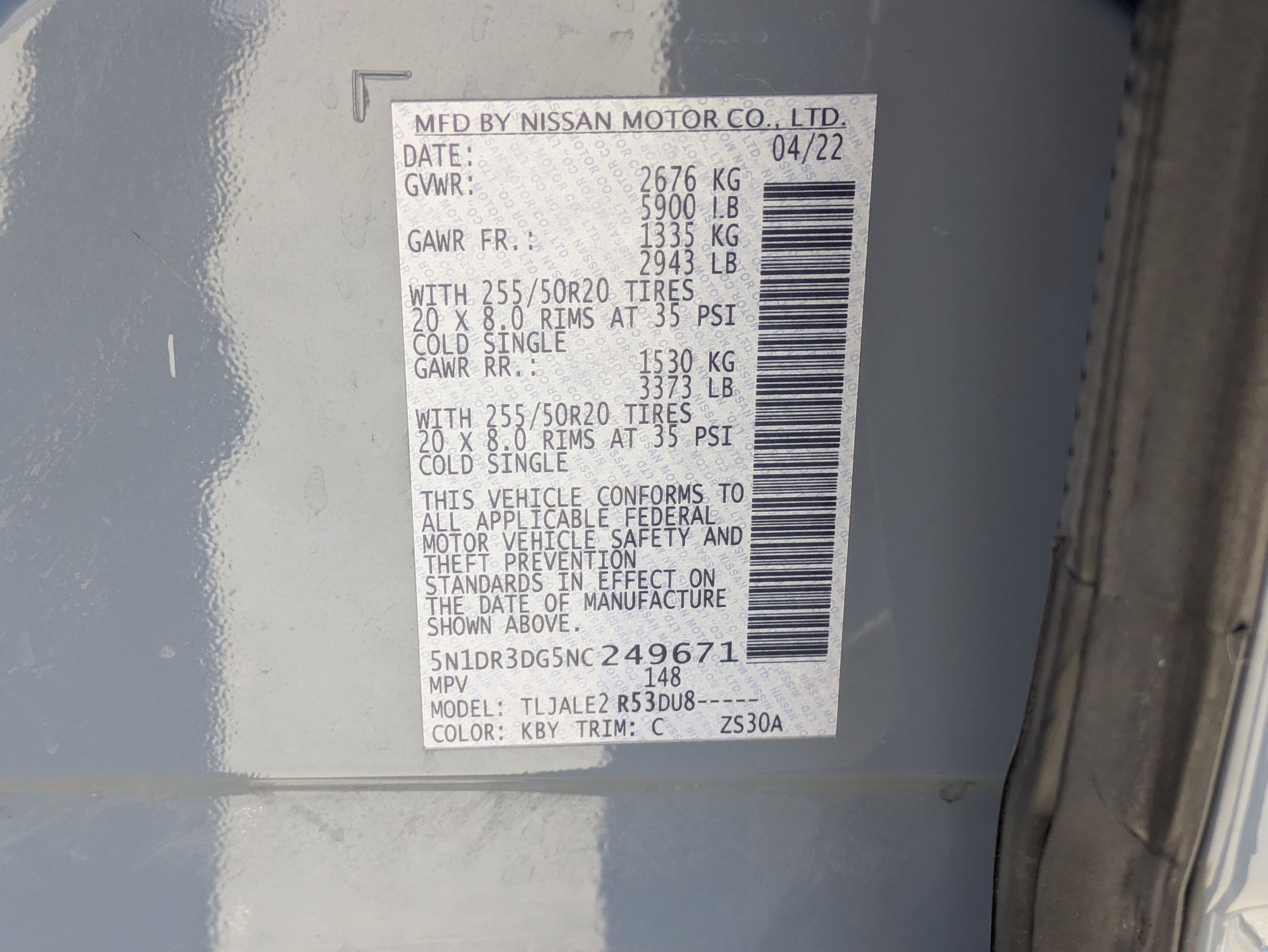 Used 2022 Gray Nissan Platinum 2WD image 35