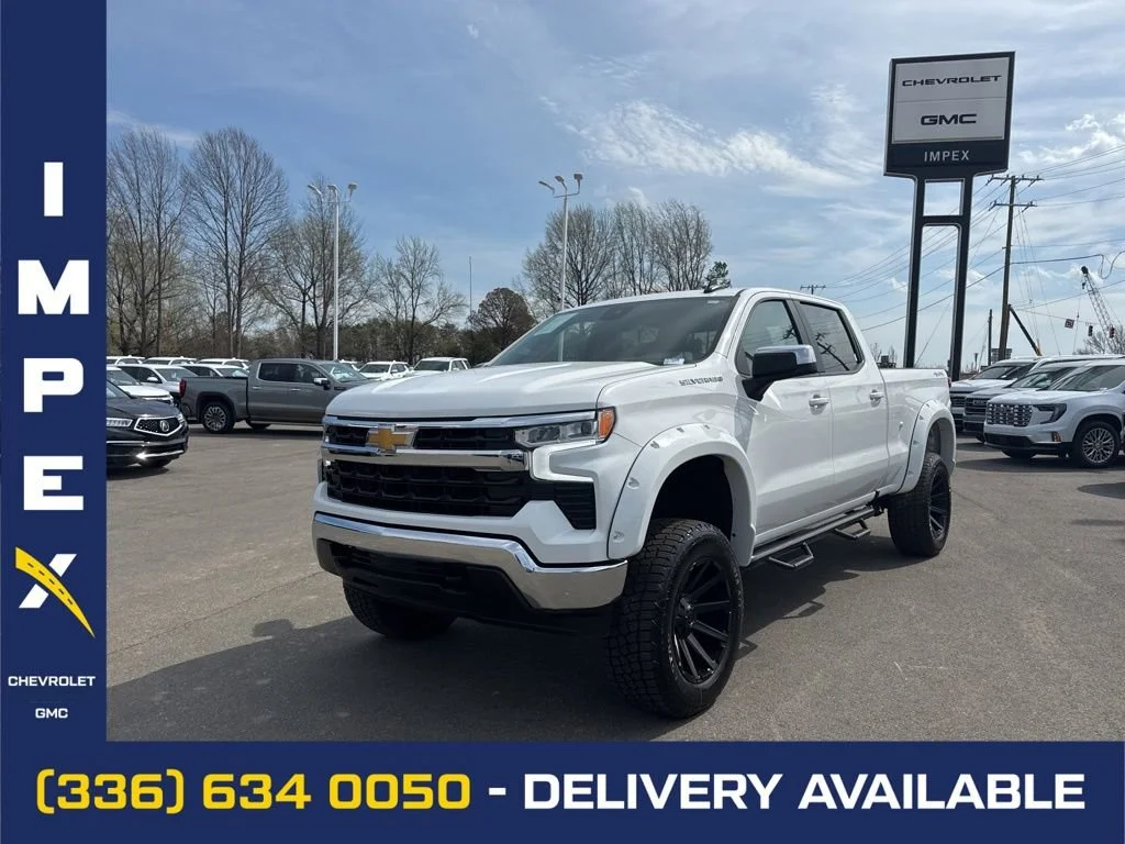 Summit White 2025 Chevrolet Silverado 1500 LT Crew Cab 4WD Pickup Truck Four-Wheel Drive 10-Speed Automatic