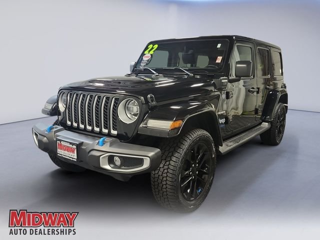 Certified Used 2022 Black Jeep Unlimited Sahara 4xe image 1