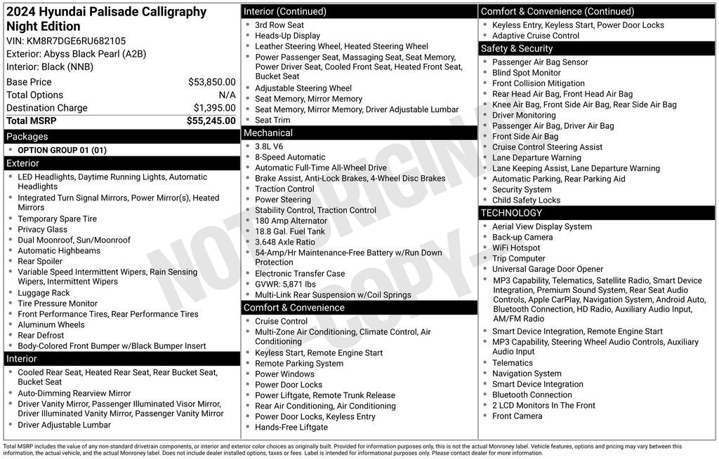 Certified Used 2024 Black Hyundai Calligraphy Night Edition image 3