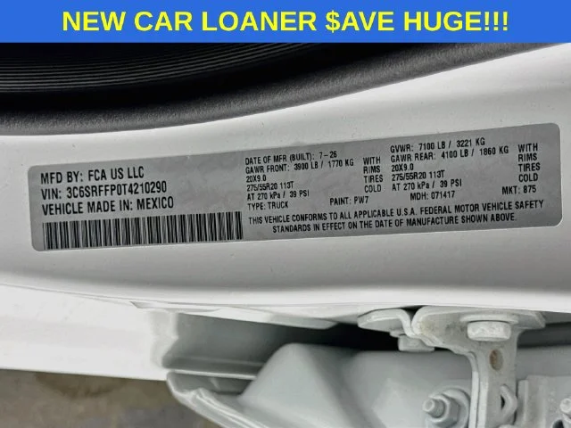New 2026 Bright White Clear-Coat Exterior Paint RAM BIG HORN image 31
