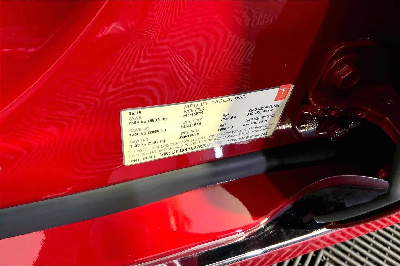 Used 2019 Red Multi-Coat Tesla 100D image 33