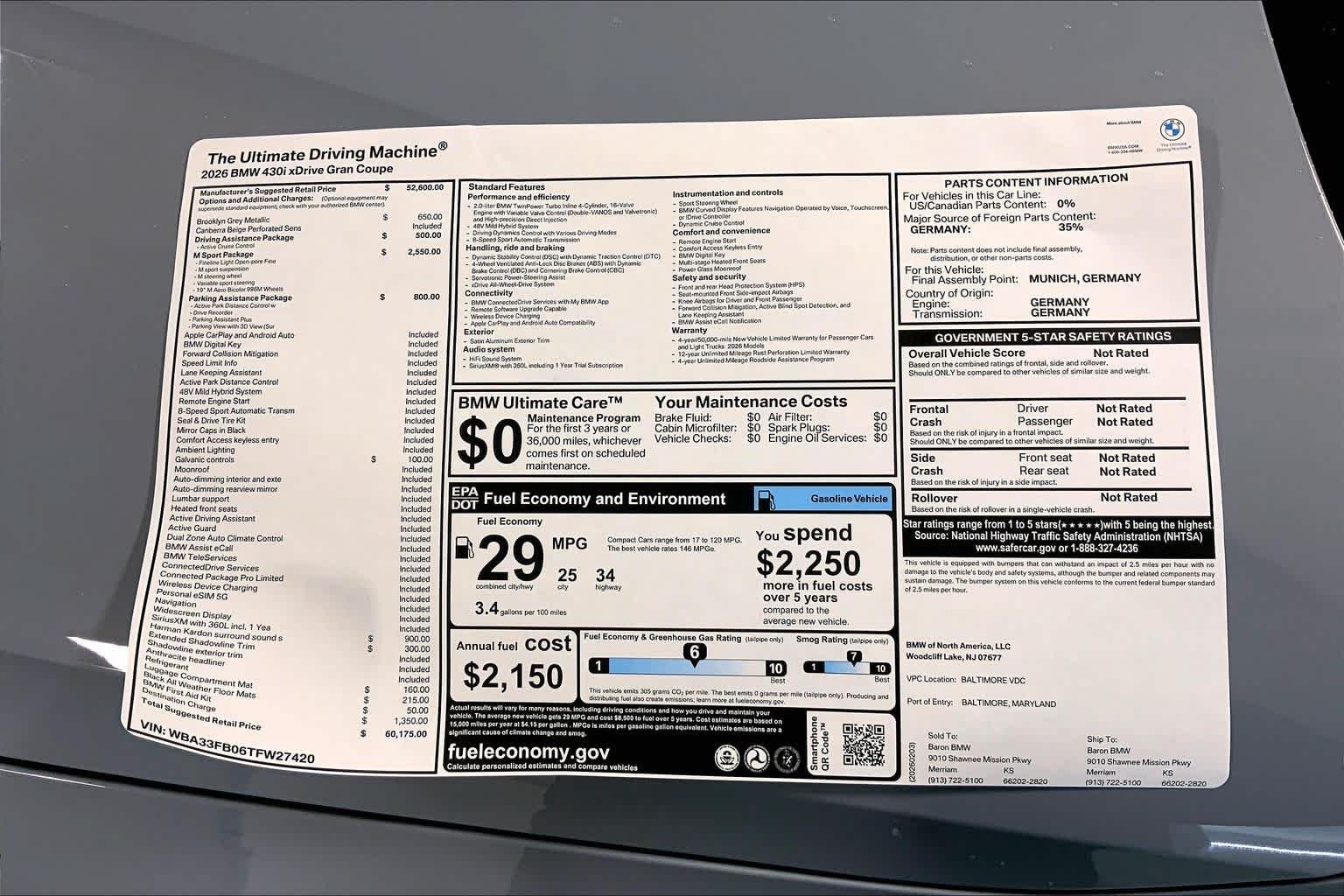 New 2026 Brooklyn Grey Metallic BMW 430i xDrive image 22
