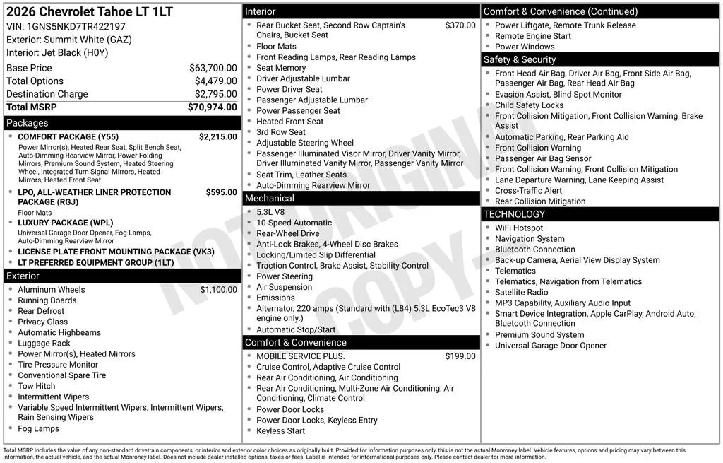 New 2026 Summit White Chevrolet LT image 23