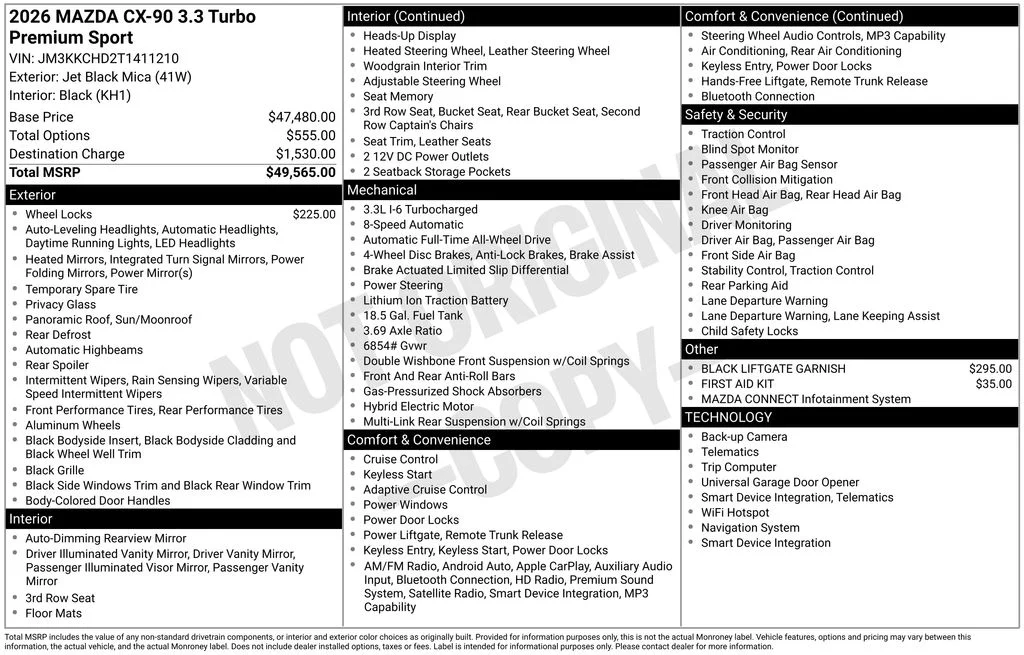 New 2026 Black Mazda 3.3 Turbo Premium image 3