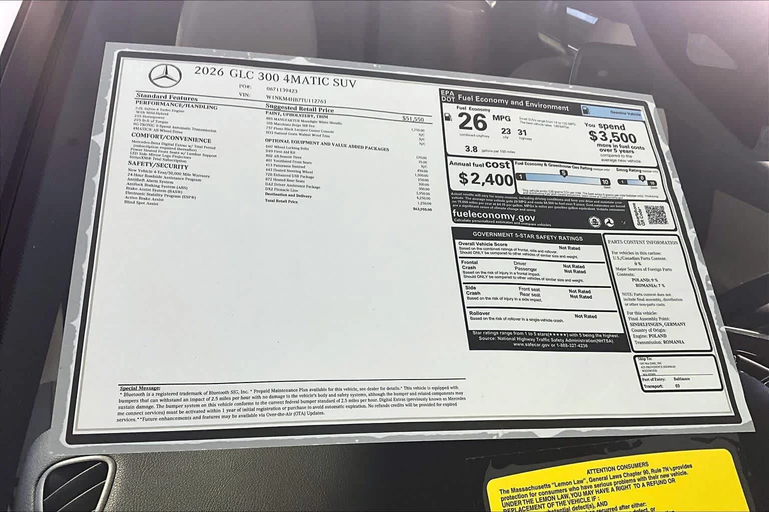 New 2026 MANUFAKTUR Moonlight White Metallic Mercedes-Benz GLC 300 image 18