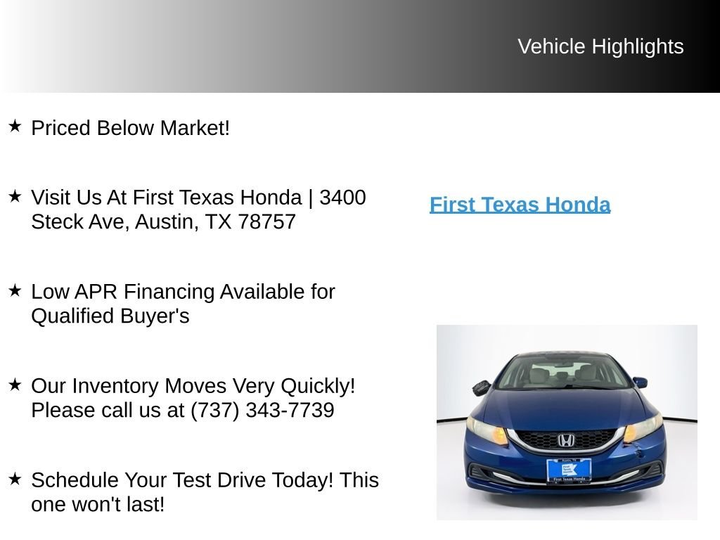 Used 2015 Blue Honda LX image 9
