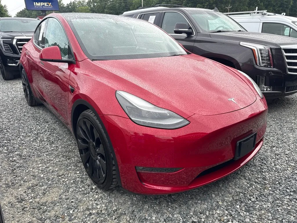 Used 2022 Red Tesla Performance image 2