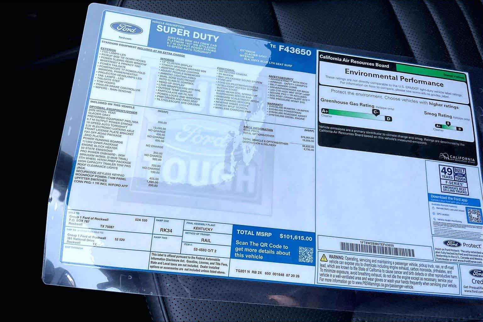 New 2026 Glacier Gray Metallic Tri-Coat Ford F-250® Platinum® image 19