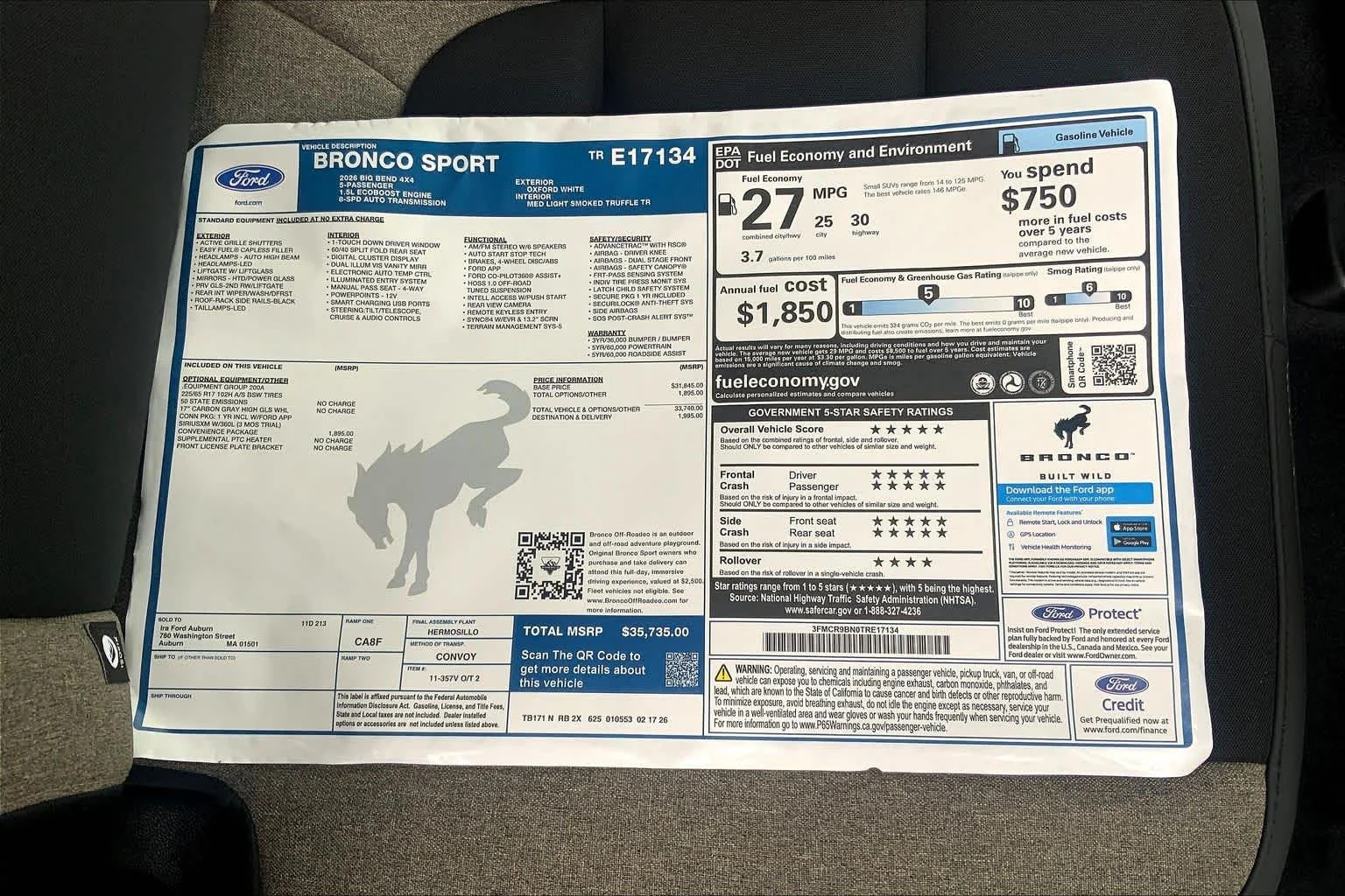 New 2026 Oxford White Ford Big Bend® image 18