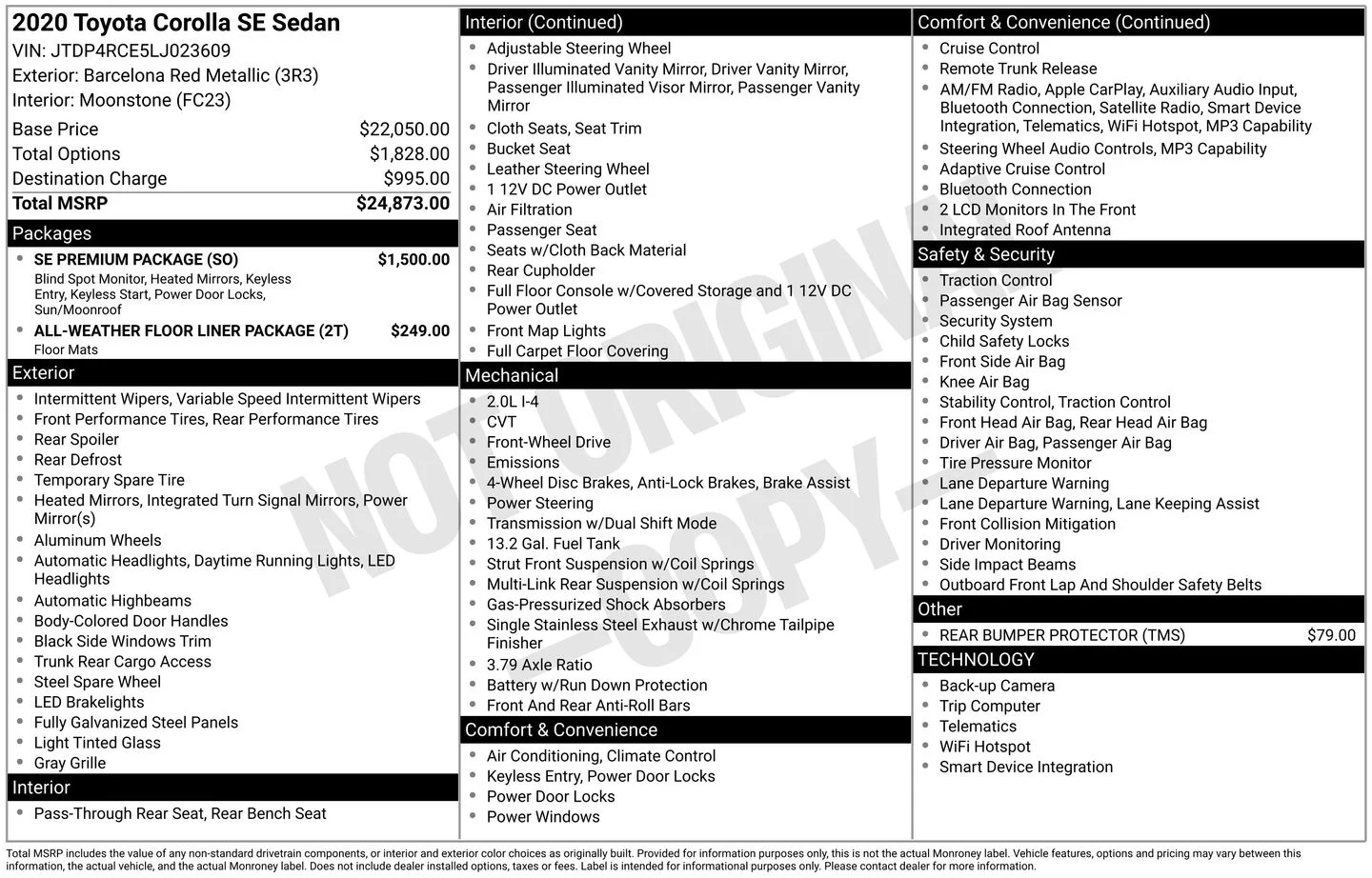Used 2020 Toyota Corolla SE with VIN JTDP4RCE5LJ023609 for sale in Union Gap, WA
