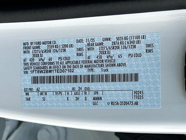 New 2026 White Metallic Ford Lariat image 21