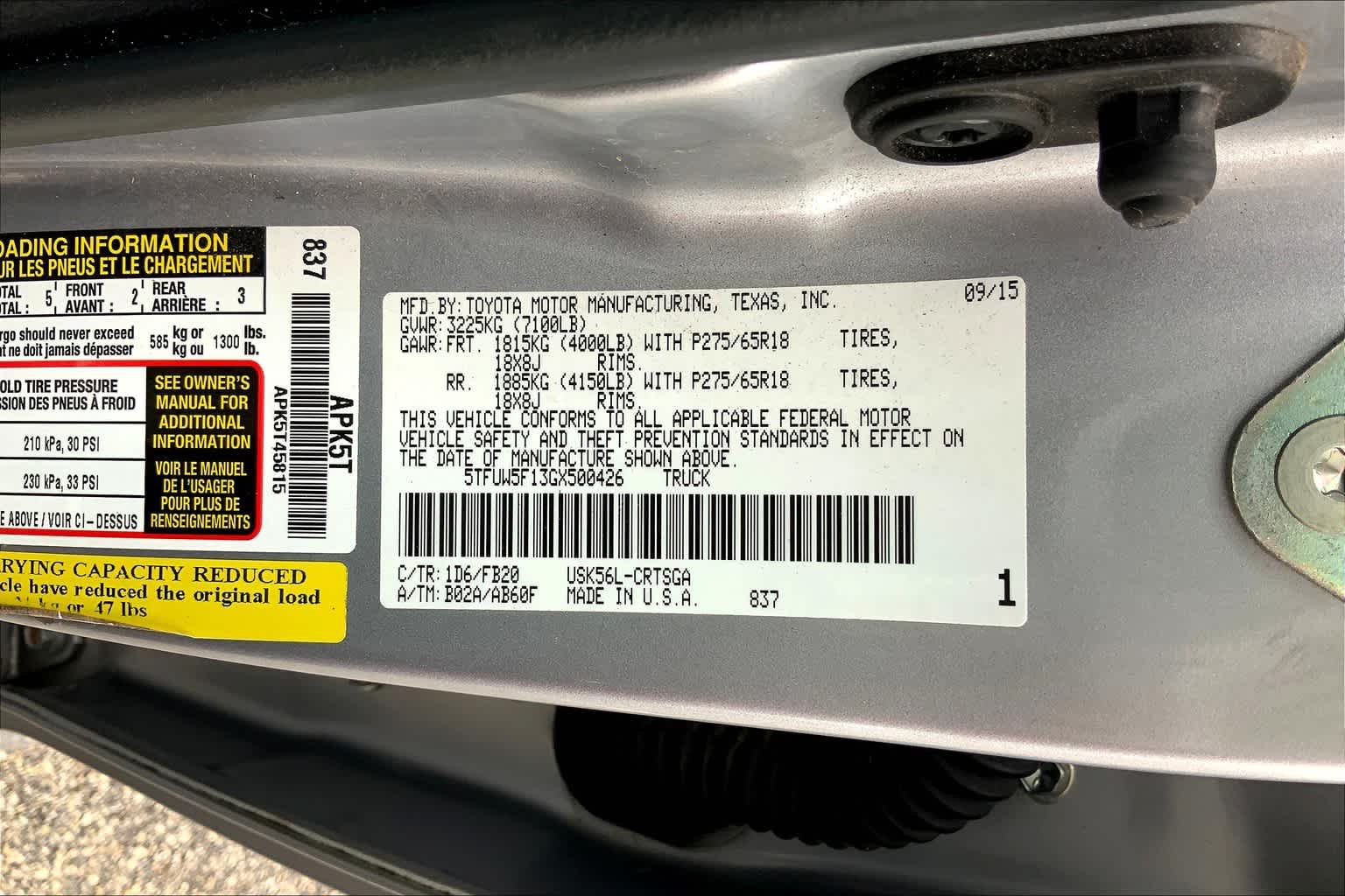 Used 2016 Silver Sky Metallic Toyota SR5 image 35