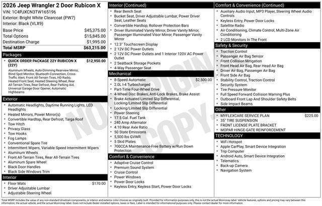 New 2026 Bright White Clear-Coat Exterior Paint Jeep Rubicon image 33