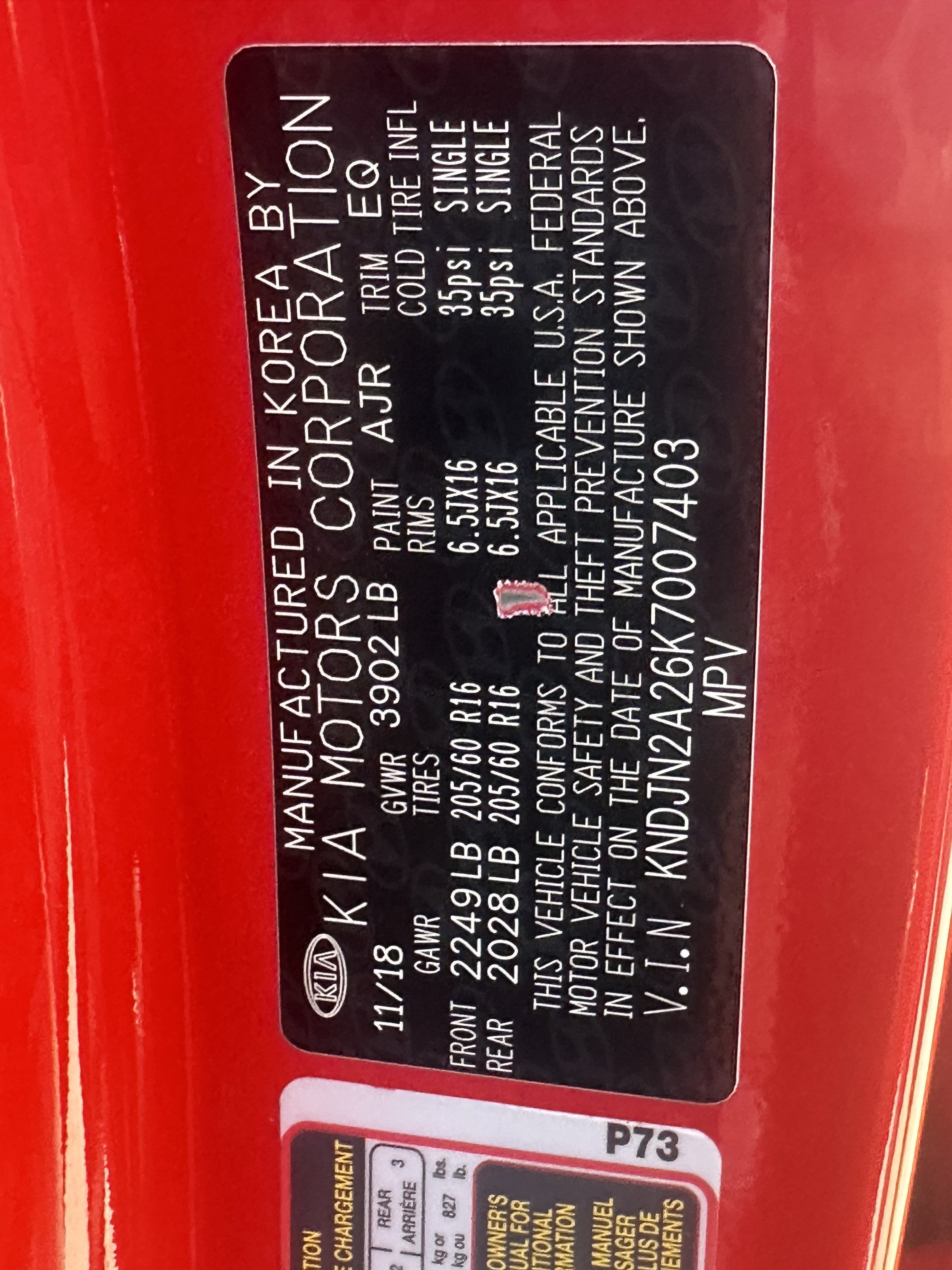 Used 2019 Inferno Red Kia Base image 31