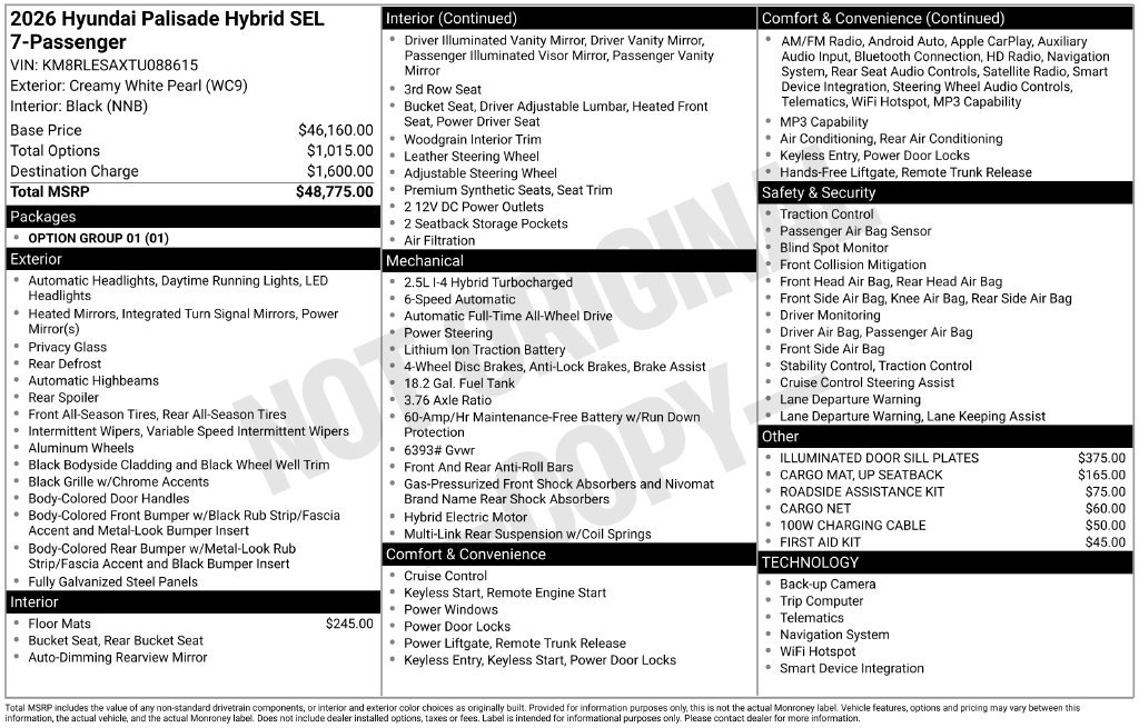 New 2026 White Hyundai SEL image 33