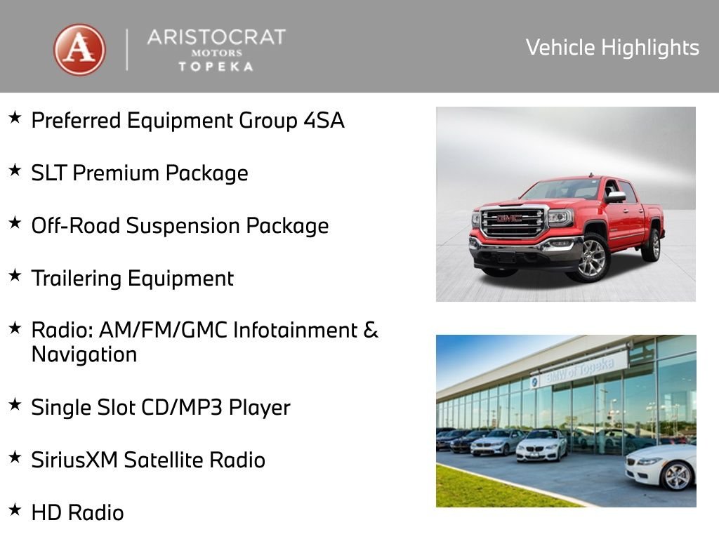 Used 2018 GMC Sierra 1500 SLT with VIN 3GTU2NEC2JG215839 for sale in Kansas City