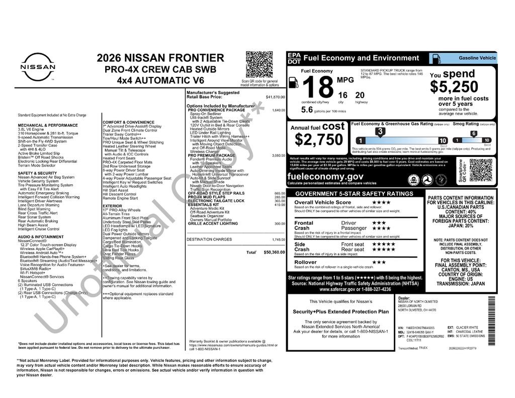 New 2026 Glacier White Nissan Crew Cab PRO-4X® image 2