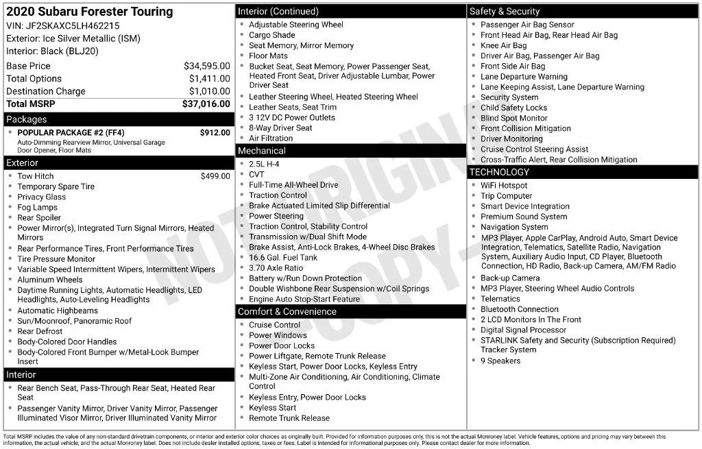 Used 2020 Silver Subaru Touring image 6